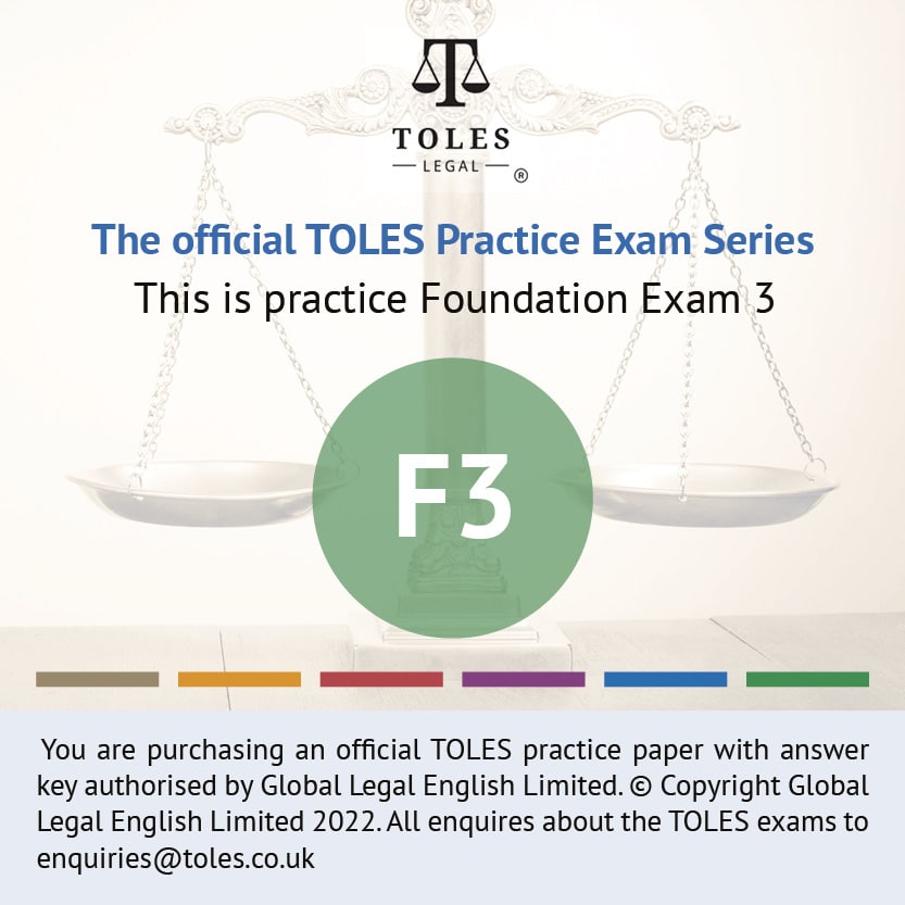 The Official TOLES Practice Papers- Foundation Exam Three