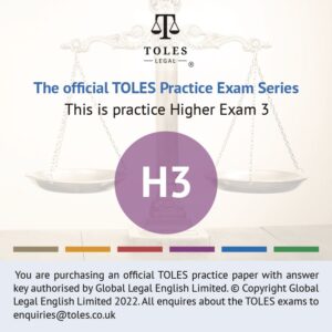 The Official TOLES Practice Papers- Higher Exam Three